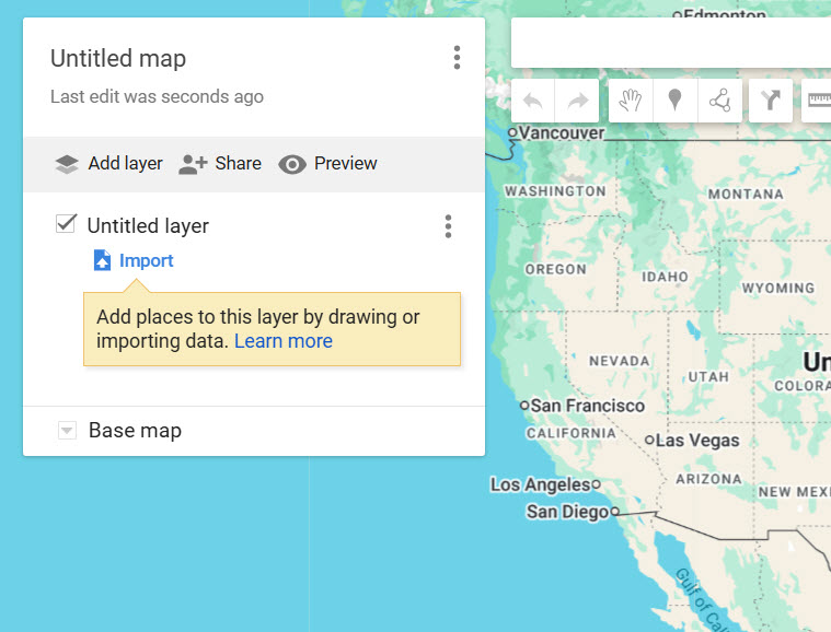 My Map first view, Name the map next