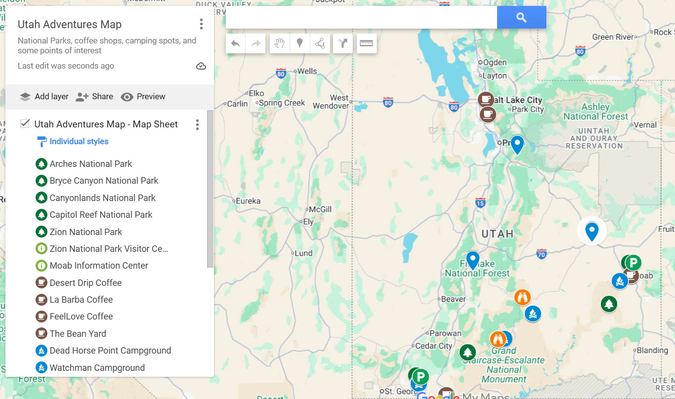 My Map fully edited